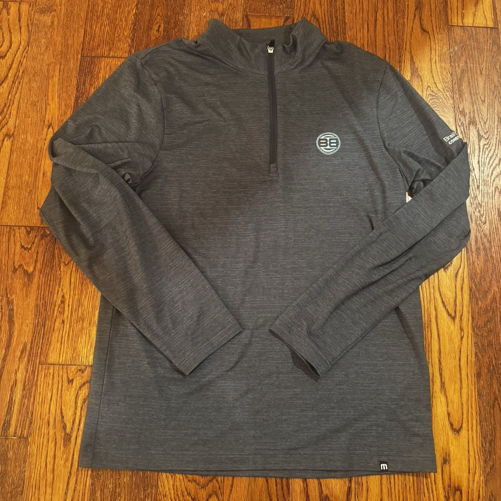 NWT Travis Mathew Crestview 1/4 Zip Pullover Mens Small Indigo Heather Golf NEW